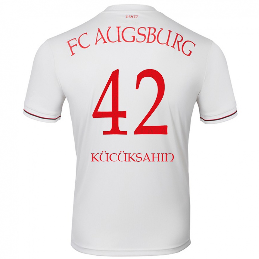 Kinder Fußball Mahmut Kücüksahin #42 Weiß Heimtrikot Trikot 2024/25 T-Shirt Luxemburg