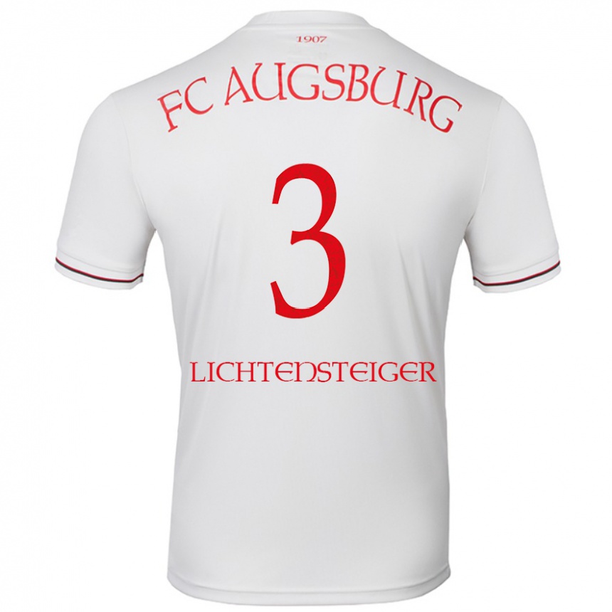 Kinder Fußball David Lichtensteiger #3 Weiß Heimtrikot Trikot 2024/25 T-Shirt Luxemburg