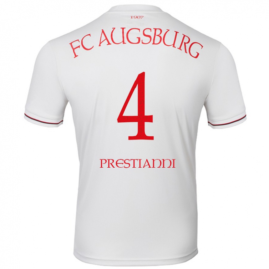 Kinder Fußball Luis Prestianni #4 Weiß Heimtrikot Trikot 2024/25 T-Shirt Luxemburg