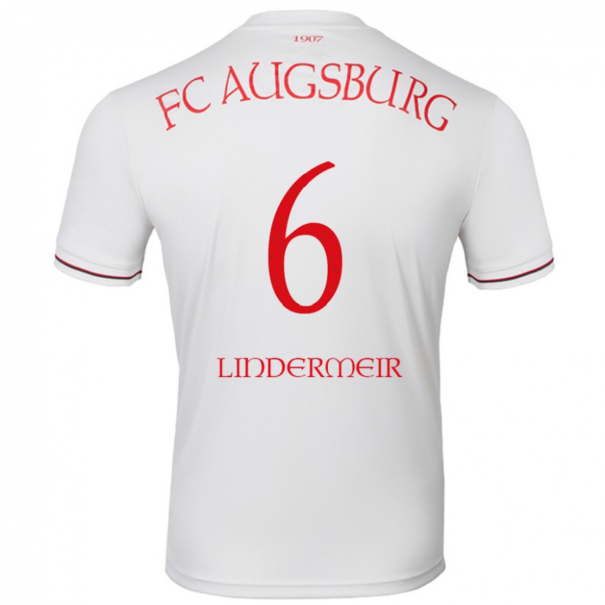 Kinder Fußball Dominik Lindermeir #6 Weiß Heimtrikot Trikot 2024/25 T-Shirt Luxemburg