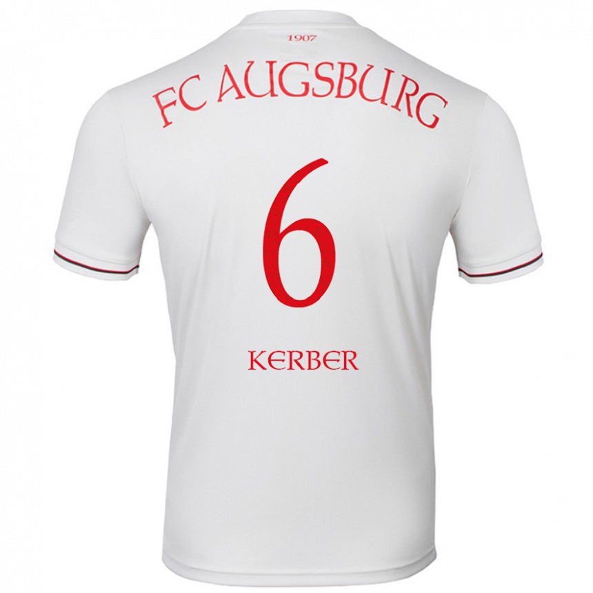 Kinder Fußball Luca Kerber #6 Weiß Heimtrikot Trikot 2024/25 T-Shirt Luxemburg