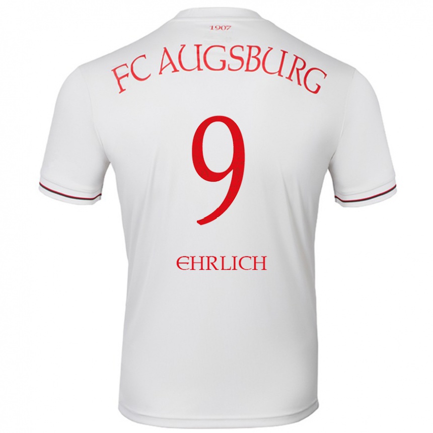 Kinder Fußball Lucas Ehrlich #9 Weiß Heimtrikot Trikot 2024/25 T-Shirt Luxemburg