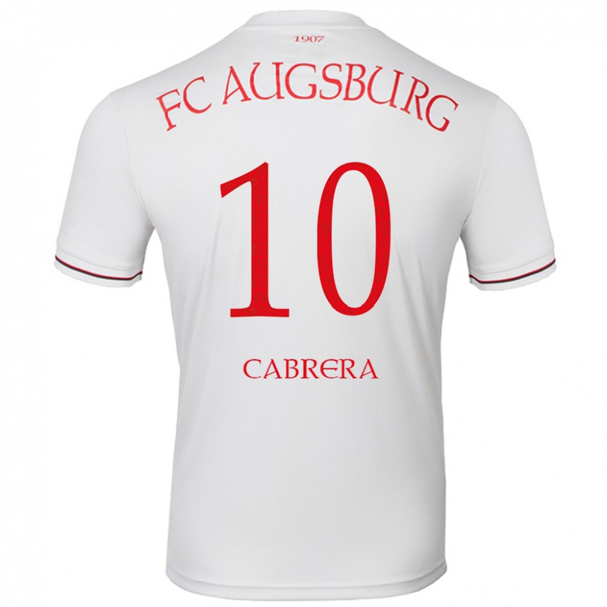 Kinder Fußball Juan Cabrera #10 Weiß Heimtrikot Trikot 2024/25 T-Shirt Luxemburg