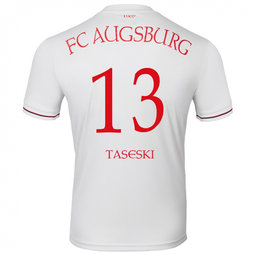 Kinder Fußball Kristijan Taseski #13 Weiß Heimtrikot Trikot 2024/25 T-Shirt Luxemburg