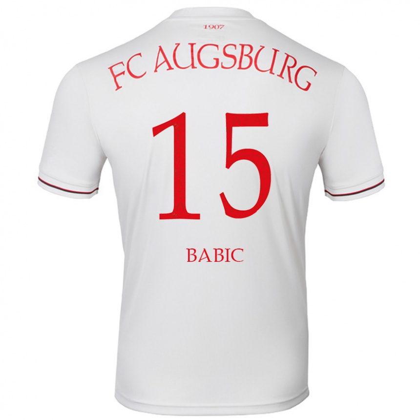 Kinder Fußball David Babic #15 Weiß Heimtrikot Trikot 2024/25 T-Shirt Luxemburg