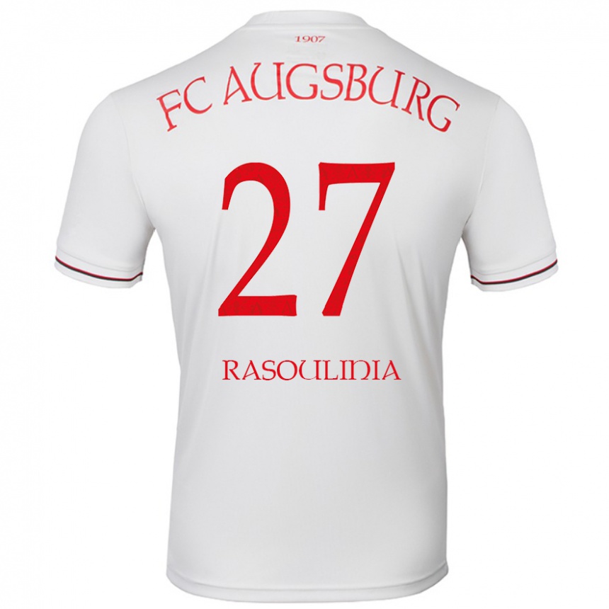 Kinder Fußball Nick Rasoulinia #27 Weiß Heimtrikot Trikot 2024/25 T-Shirt Luxemburg