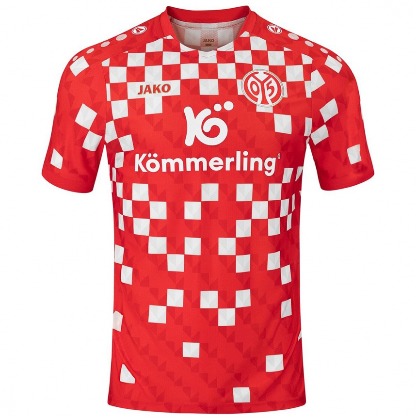 Kinder Fußball Phillipp Mwene #2 Weiß Rot Heimtrikot Trikot 2024/25 T-Shirt Luxemburg