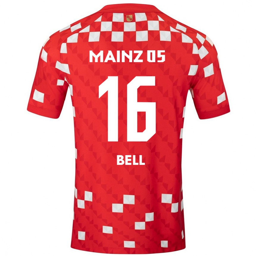 Kinder Fußball Stefan Bell #16 Weiß Rot Heimtrikot Trikot 2024/25 T-Shirt Luxemburg