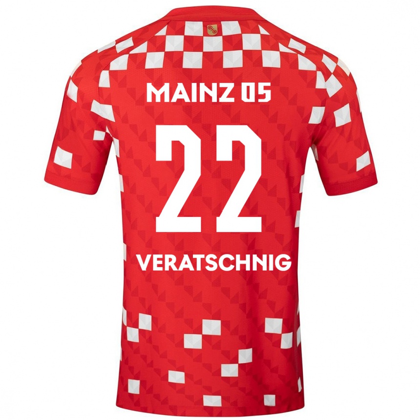 Kinder Fußball Nikolas Veratschnig #22 Weiß Rot Heimtrikot Trikot 2024/25 T-Shirt Luxemburg