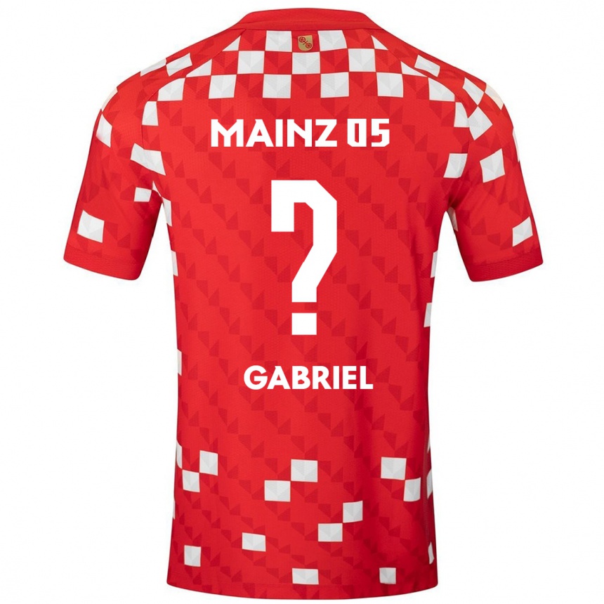 Kinder Fußball Tebo Gabriel #0 Weiß Rot Heimtrikot Trikot 2024/25 T-Shirt Luxemburg