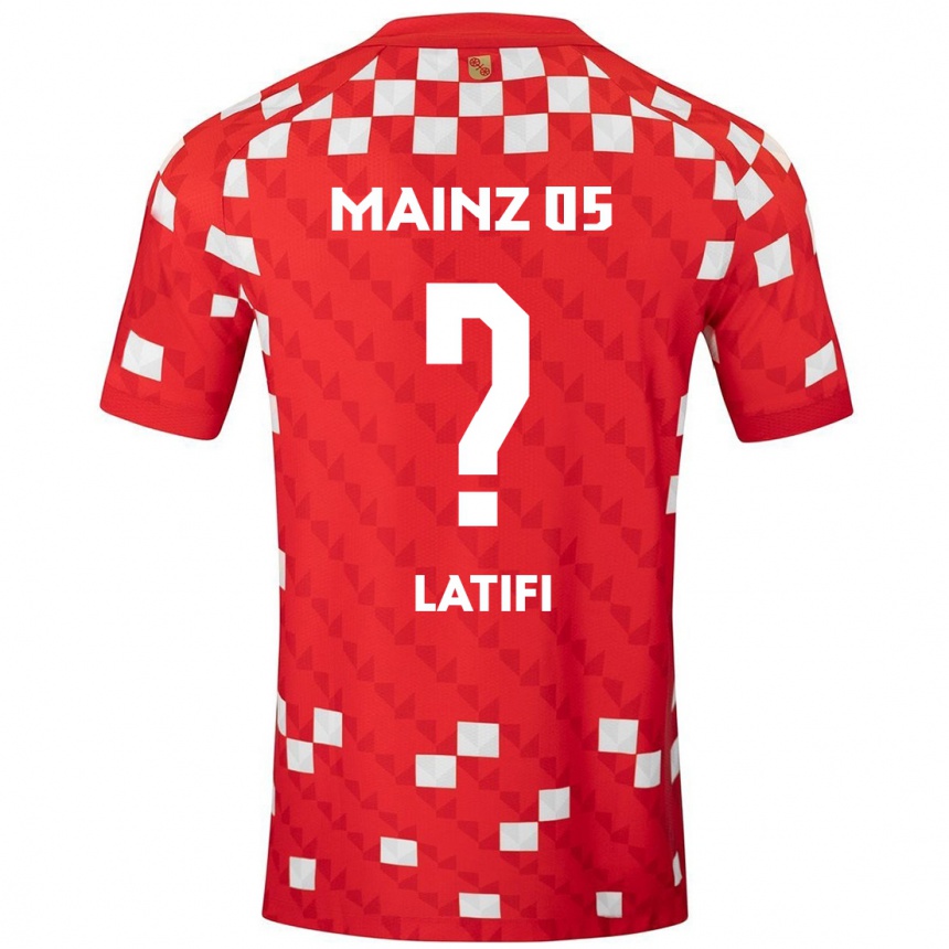 Kinder Fußball Artan Latifi #0 Weiß Rot Heimtrikot Trikot 2024/25 T-Shirt Luxemburg