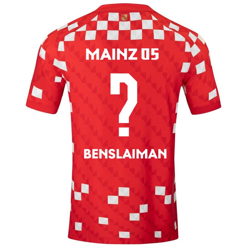 Kinder Fußball Mohamed Benslaiman #0 Weiß Rot Heimtrikot Trikot 2024/25 T-Shirt Luxemburg