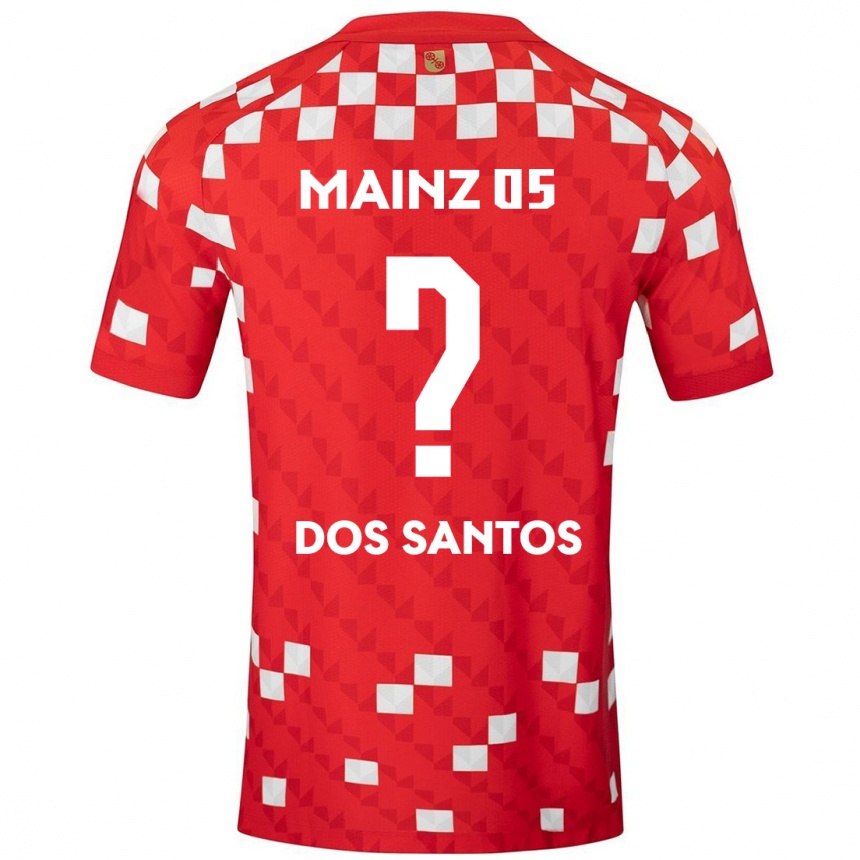 Kinder Fußball Alexandre Tavares Dos Santos #0 Weiß Rot Heimtrikot Trikot 2024/25 T-Shirt Luxemburg