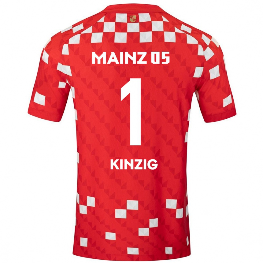 Kinder Fußball Maximilian Kinzig #1 Weiß Rot Heimtrikot Trikot 2024/25 T-Shirt Luxemburg