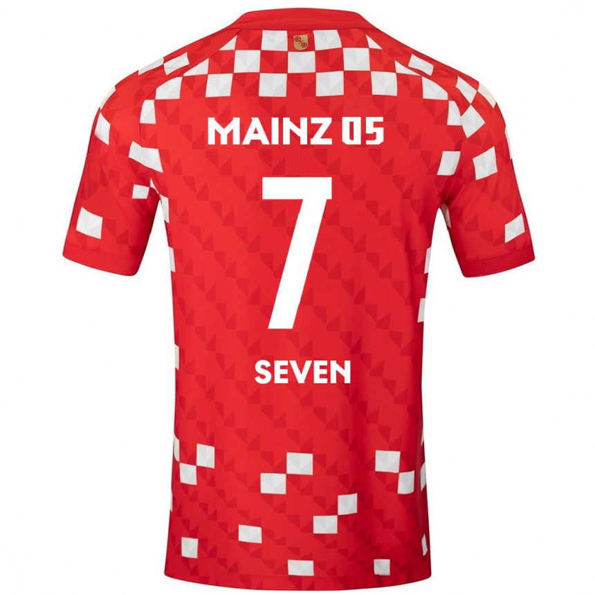 Kinder Fußball Justin Seven #7 Weiß Rot Heimtrikot Trikot 2024/25 T-Shirt Luxemburg