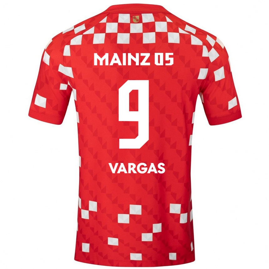 Kinder Fußball Nayrobi Vargas #9 Weiß Rot Heimtrikot Trikot 2024/25 T-Shirt Luxemburg