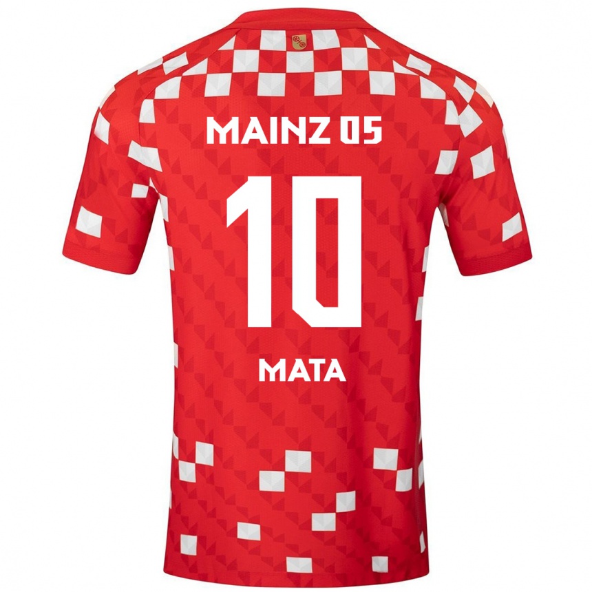 Kinder Fußball Ken Mata #10 Weiß Rot Heimtrikot Trikot 2024/25 T-Shirt Luxemburg