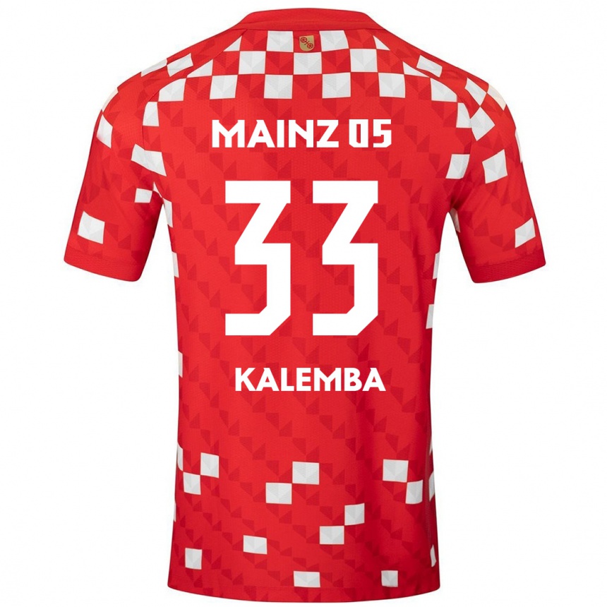 Kinder Fußball Marcel Kalemba #33 Weiß Rot Heimtrikot Trikot 2024/25 T-Shirt Luxemburg