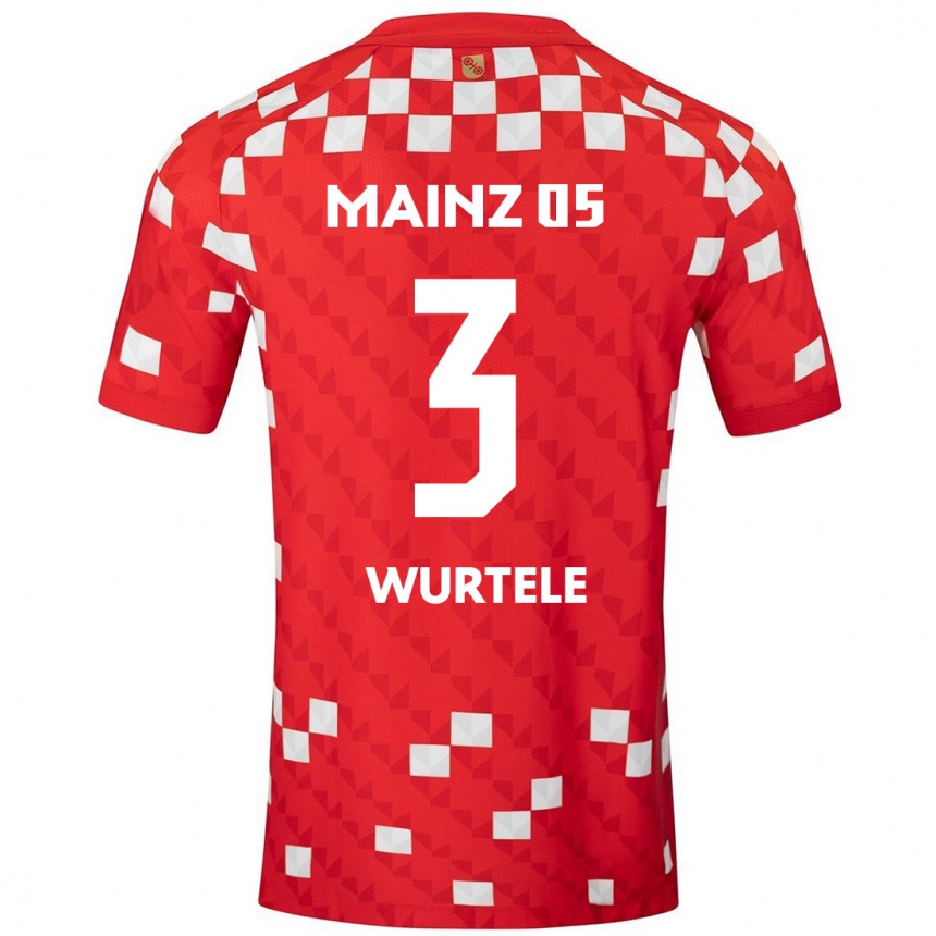 Kinder Fußball Fabienne Würtele #3 Weiß Rot Heimtrikot Trikot 2024/25 T-Shirt Luxemburg