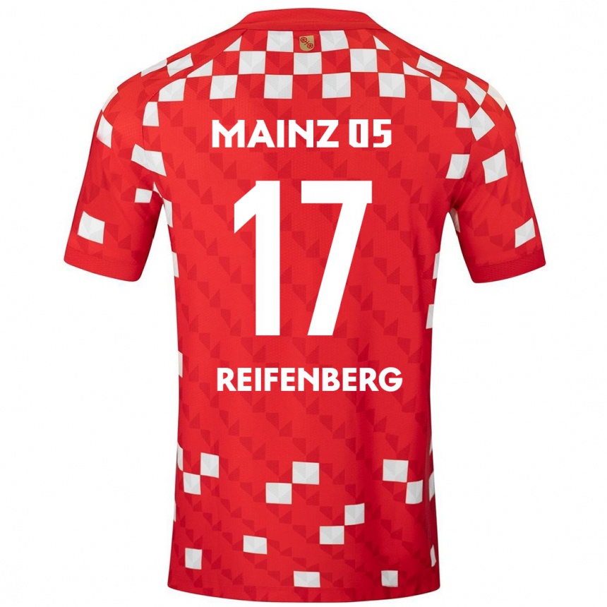 Kinder Fußball Michelle Reifenberg #17 Weiß Rot Heimtrikot Trikot 2024/25 T-Shirt Luxemburg