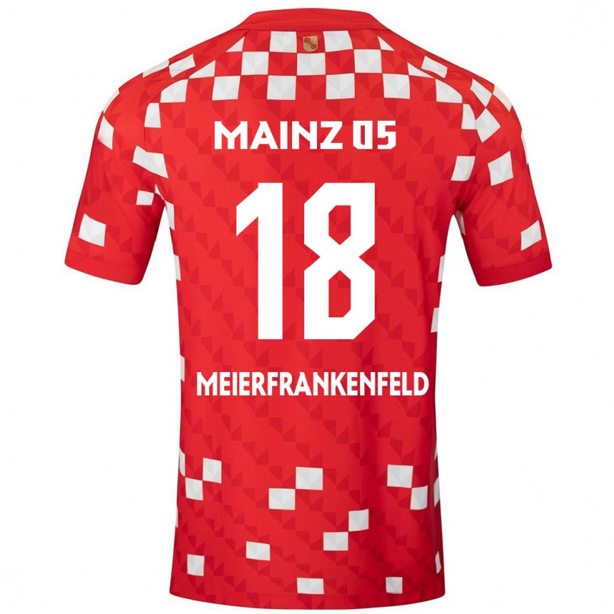 Kinder Fußball Jana Meierfrankenfeld #18 Weiß Rot Heimtrikot Trikot 2024/25 T-Shirt Luxemburg