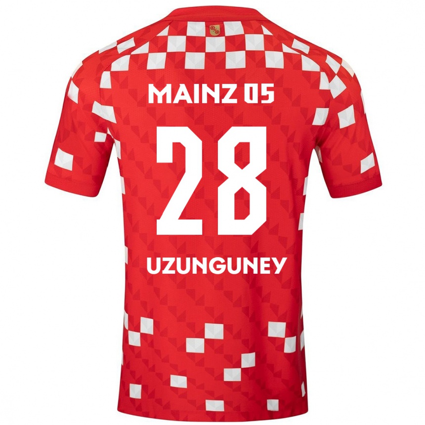 Kinder Fußball Ebru Uzungüney #28 Weiß Rot Heimtrikot Trikot 2024/25 T-Shirt Luxemburg