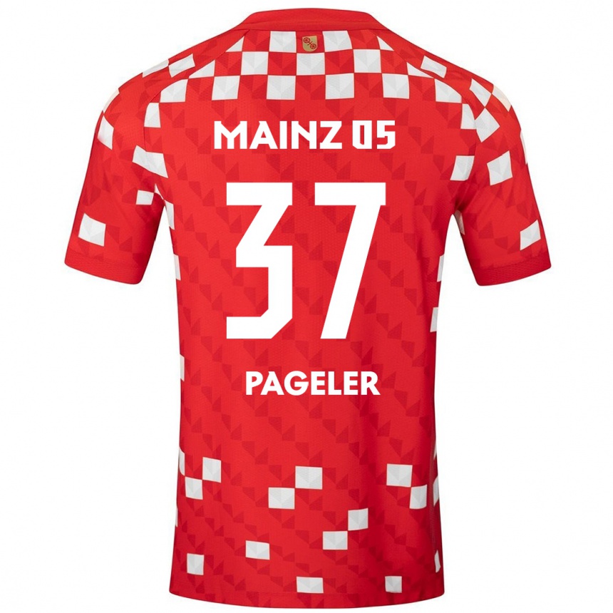 Kinder Fußball Maja Pageler #37 Weiß Rot Heimtrikot Trikot 2024/25 T-Shirt Luxemburg