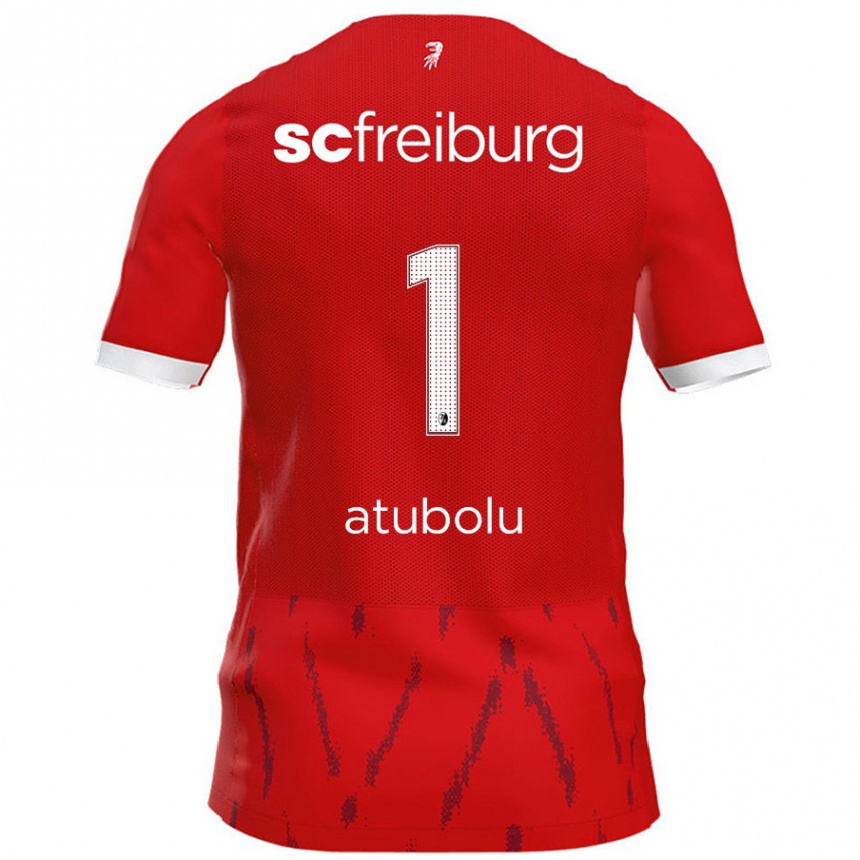 Kinder Fußball Noah Atubolu #1 Rot Heimtrikot Trikot 2024/25 T-Shirt Luxemburg