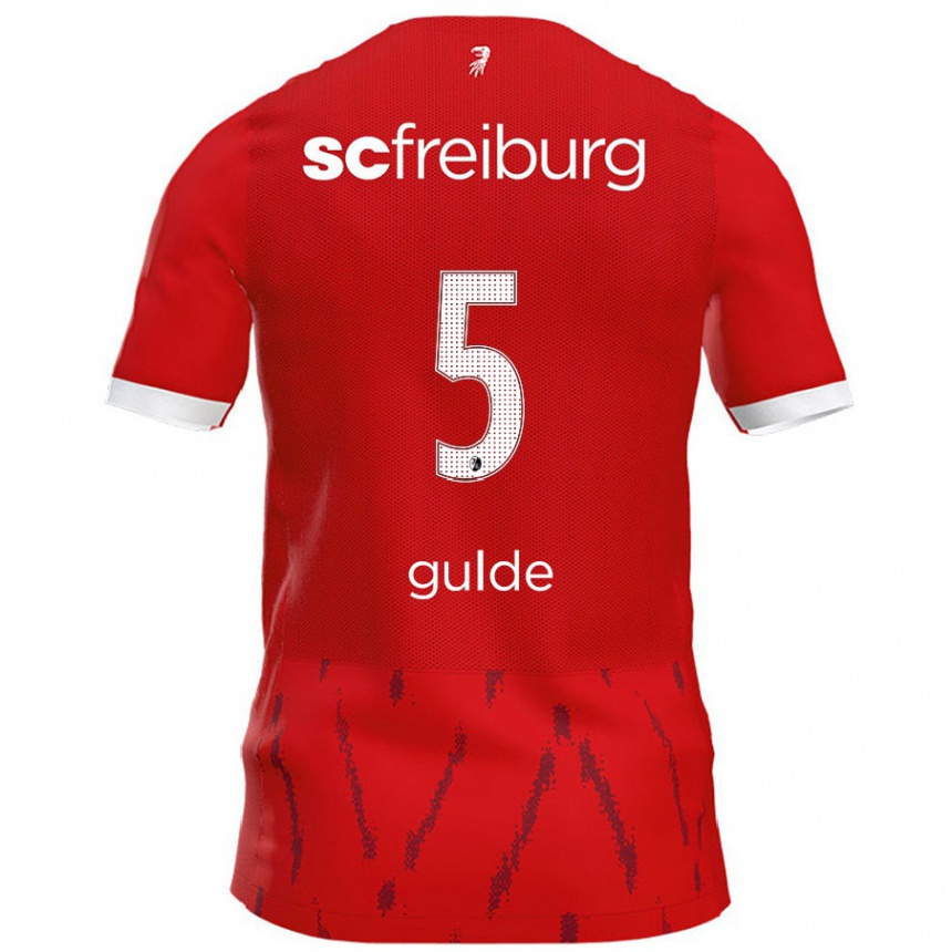 Kinder Fußball Manuel Gulde #5 Rot Heimtrikot Trikot 2024/25 T-Shirt Luxemburg