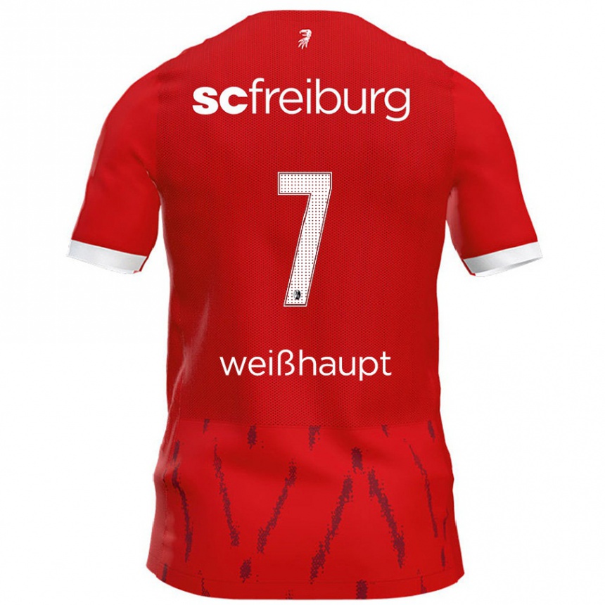 Kinder Fußball Noah Weißhaupt #7 Rot Heimtrikot Trikot 2024/25 T-Shirt Luxemburg