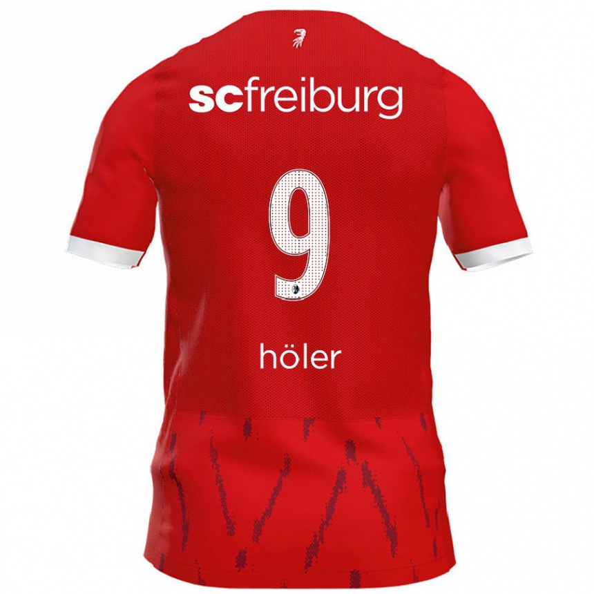 Kinder Fußball Lucas Höler #9 Rot Heimtrikot Trikot 2024/25 T-Shirt Luxemburg