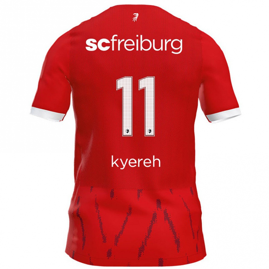 Kinder Fußball Daniel-Kofi Kyereh #11 Rot Heimtrikot Trikot 2024/25 T-Shirt Luxemburg