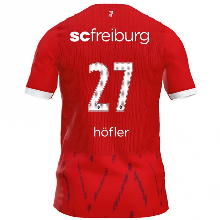 Kinder Fußball Nicolas Höfler #27 Rot Heimtrikot Trikot 2024/25 T-Shirt Luxemburg