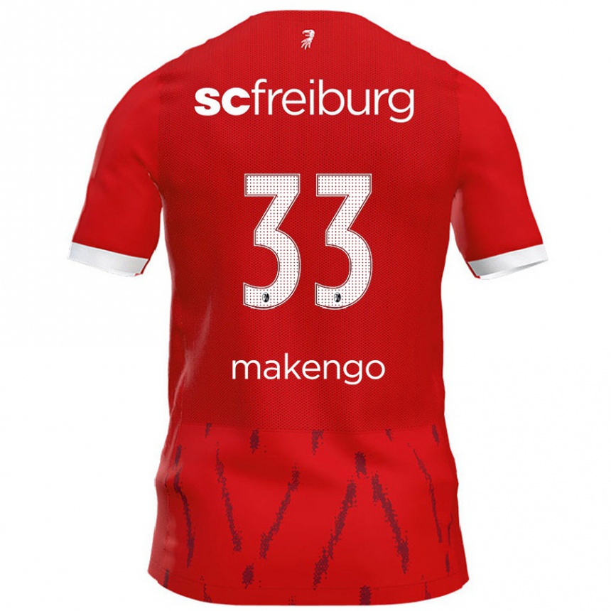 Kinder Fußball Jordy Makengo #33 Rot Heimtrikot Trikot 2024/25 T-Shirt Luxemburg