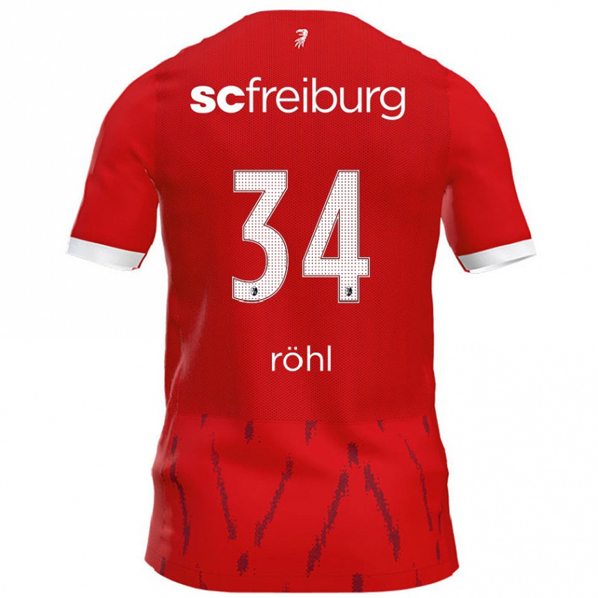 Kinder Fußball Merlin Röhl #34 Rot Heimtrikot Trikot 2024/25 T-Shirt Luxemburg