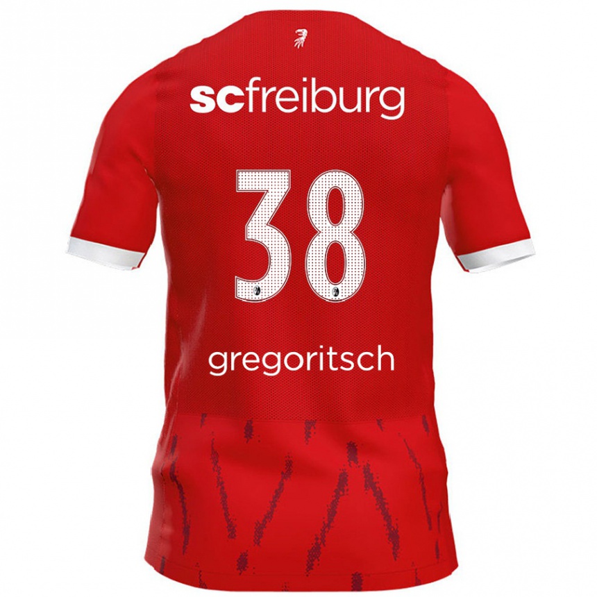 Kinder Fußball Michael Gregoritsch #38 Rot Heimtrikot Trikot 2024/25 T-Shirt Luxemburg