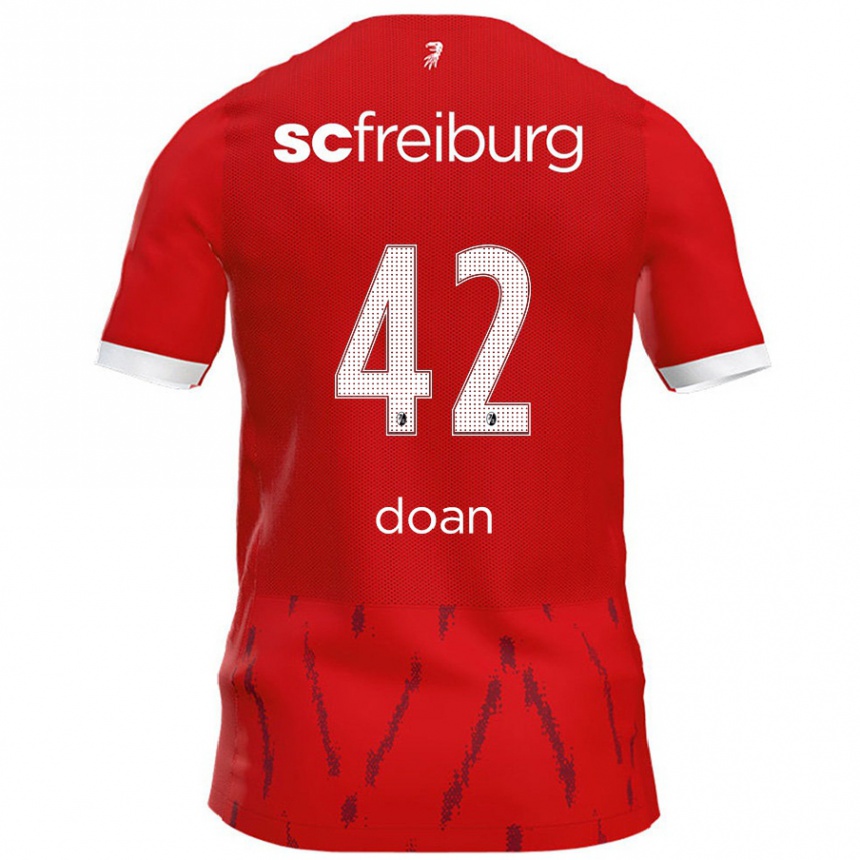 Kinder Fußball Ritsu Doan #42 Rot Heimtrikot Trikot 2024/25 T-Shirt Luxemburg