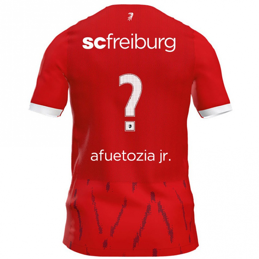 Kinder Fußball Junior Atemkeng Afuetozia #0 Rot Heimtrikot Trikot 2024/25 T-Shirt Luxemburg