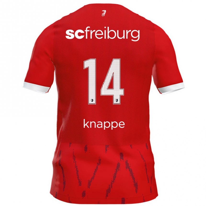 Kinder Fußball Davino Knappe #14 Rot Heimtrikot Trikot 2024/25 T-Shirt Luxemburg