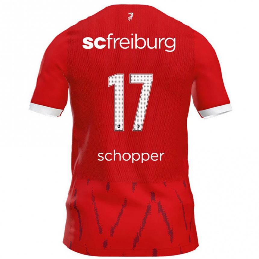 Kinder Fußball David Schopper #17 Rot Heimtrikot Trikot 2024/25 T-Shirt Luxemburg