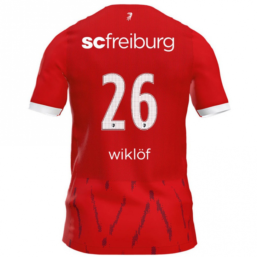 Kinder Fußball Oscar Wiklöf #26 Rot Heimtrikot Trikot 2024/25 T-Shirt Luxemburg