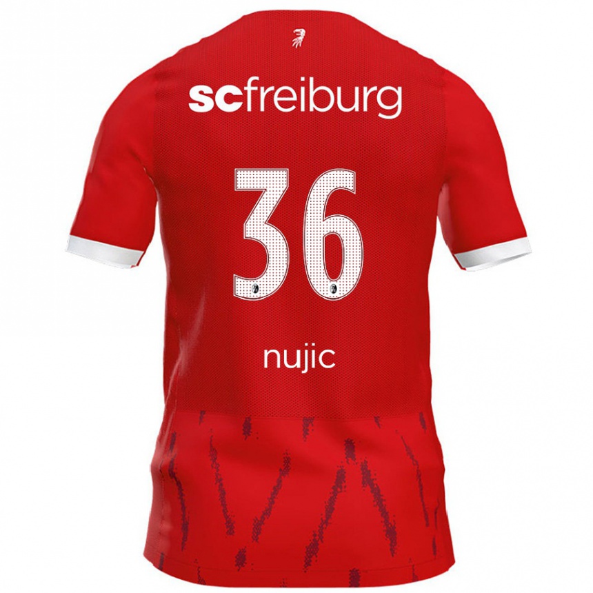 Kinder Fußball Luka Nujic #36 Rot Heimtrikot Trikot 2024/25 T-Shirt Luxemburg