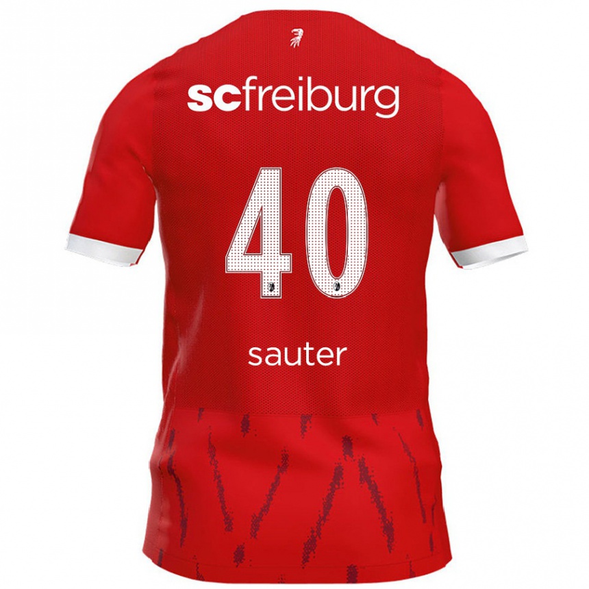 Kinder Fußball Niklas Sauter #40 Rot Heimtrikot Trikot 2024/25 T-Shirt Luxemburg