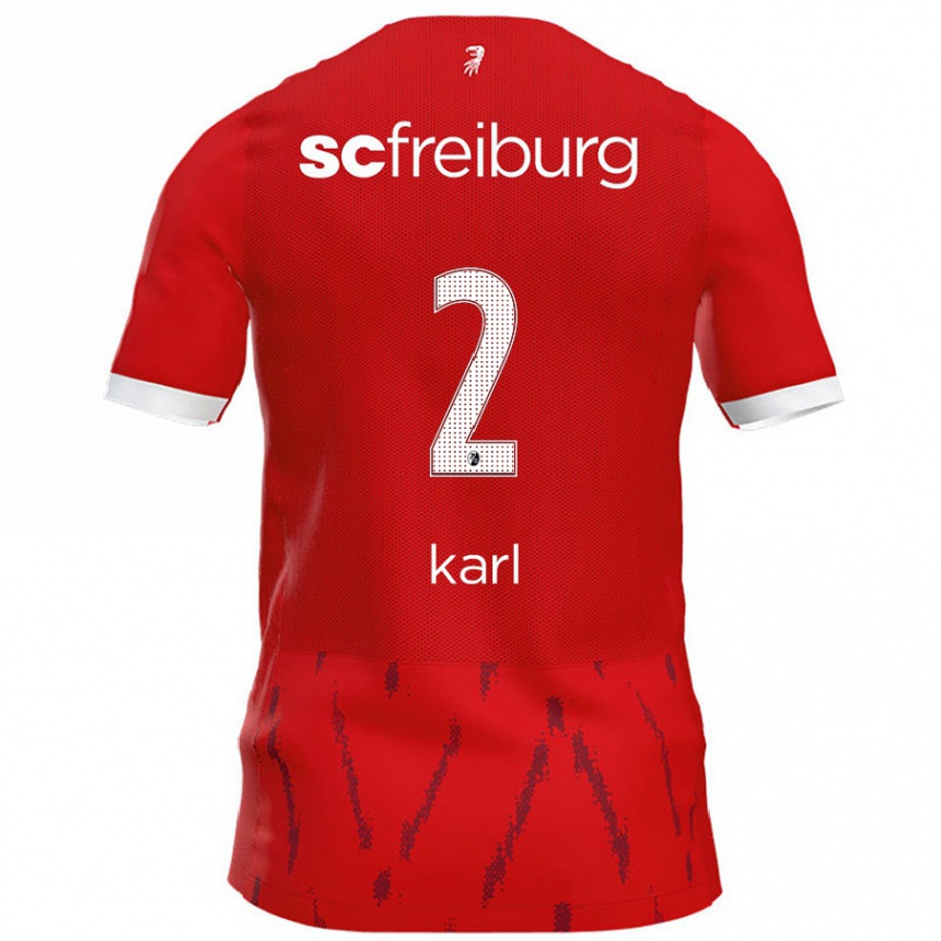 Kinder Fußball Lisa Karl #2 Rot Heimtrikot Trikot 2024/25 T-Shirt Luxemburg