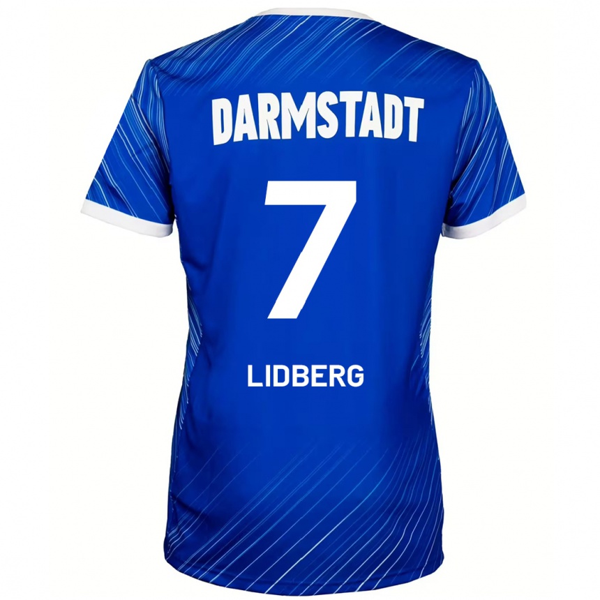 Kinder Fußball Isac Lidberg #7 Blau Weiß Heimtrikot Trikot 2024/25 T-Shirt Luxemburg