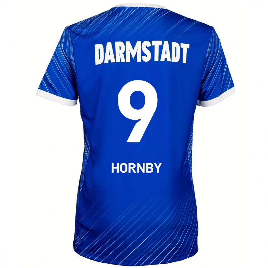 Kinder Fußball Fraser Hornby #9 Blau Weiß Heimtrikot Trikot 2024/25 T-Shirt Luxemburg