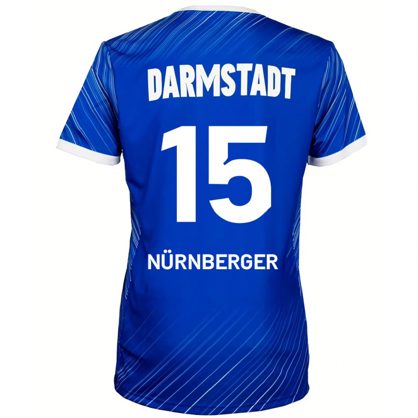 Kinder Fußball Fabian Nürnberger #15 Blau Weiß Heimtrikot Trikot 2024/25 T-Shirt Luxemburg