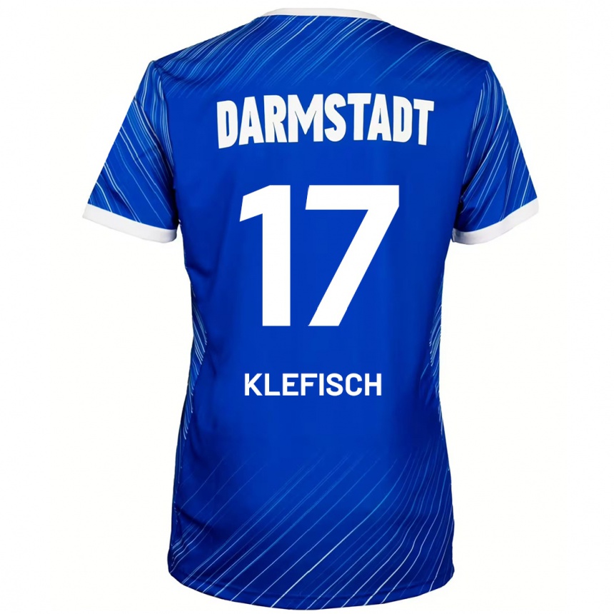 Kinder Fußball Kai Klefisch #17 Blau Weiß Heimtrikot Trikot 2024/25 T-Shirt Luxemburg