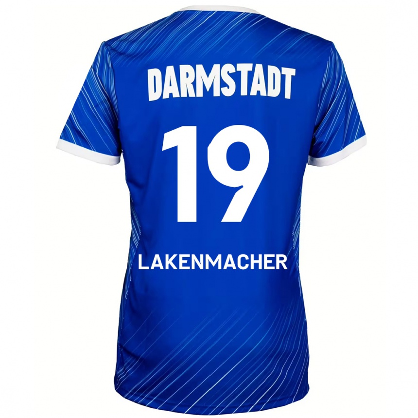 Kinder Fußball Fynn Lakenmacher #19 Blau Weiß Heimtrikot Trikot 2024/25 T-Shirt Luxemburg