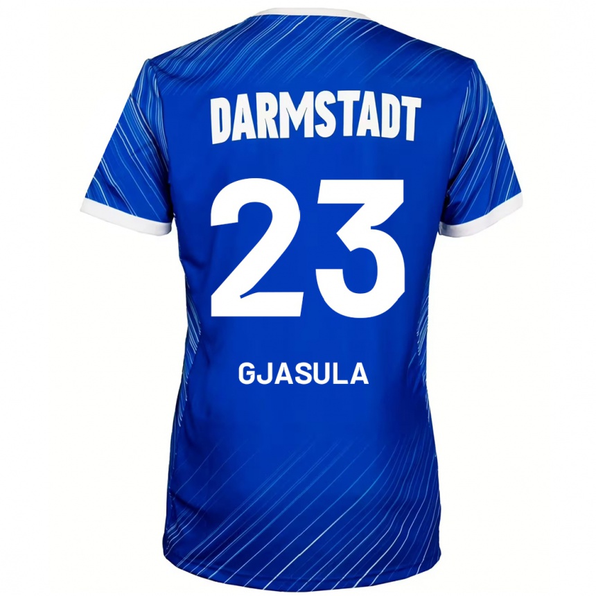 Kinder Fußball Klaus Gjasula #23 Blau Weiß Heimtrikot Trikot 2024/25 T-Shirt Luxemburg